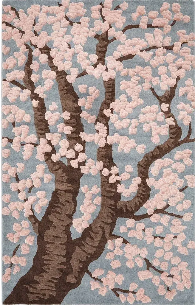 Ainsley Rug, hand-tufted floral pattern rug, full view