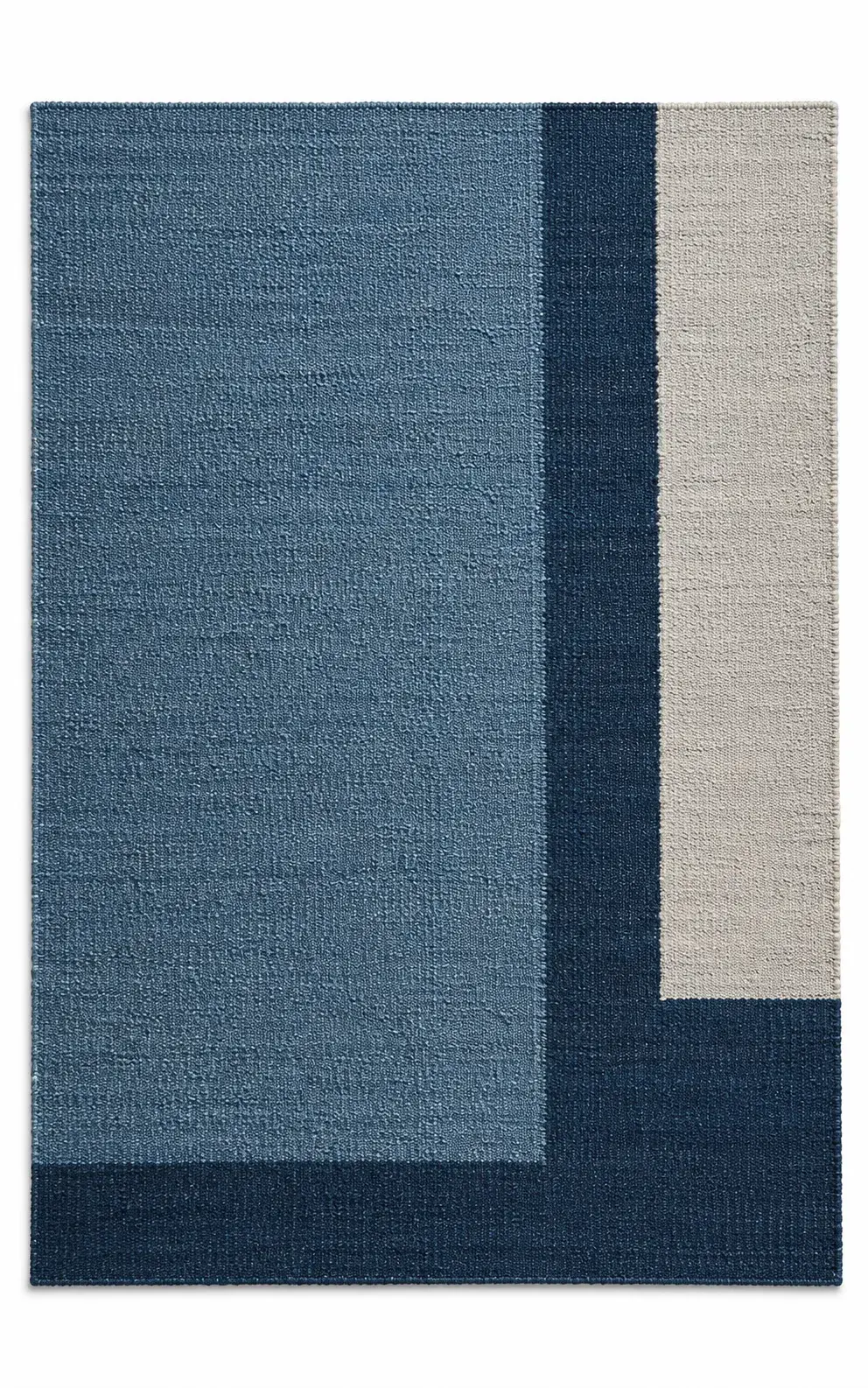 Alma Rug, jute shaped woven rug, full view