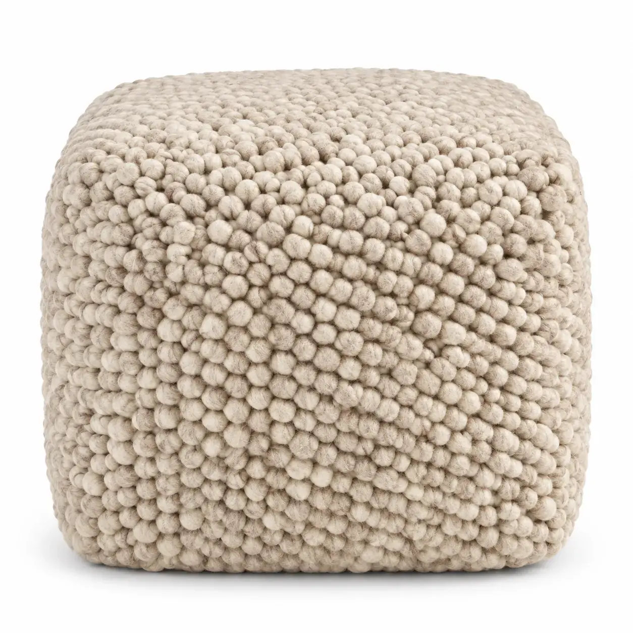 Arlo Pouf, round pouf, full view