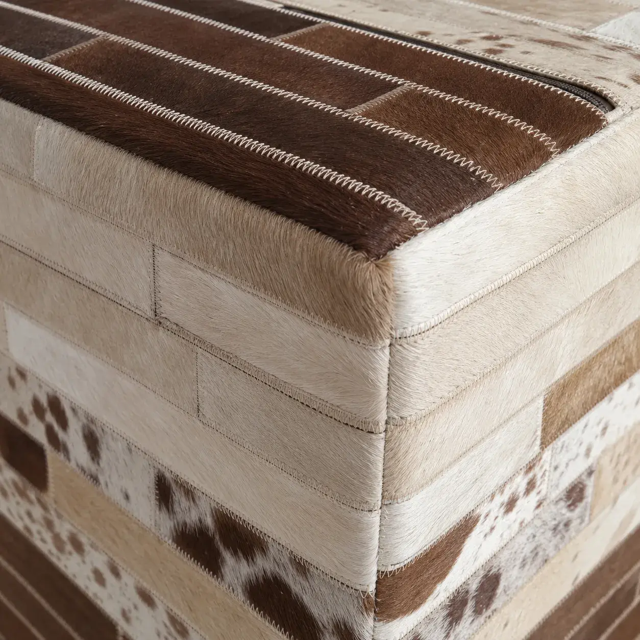 Close view of the Basil Pouf showing its texture and detail