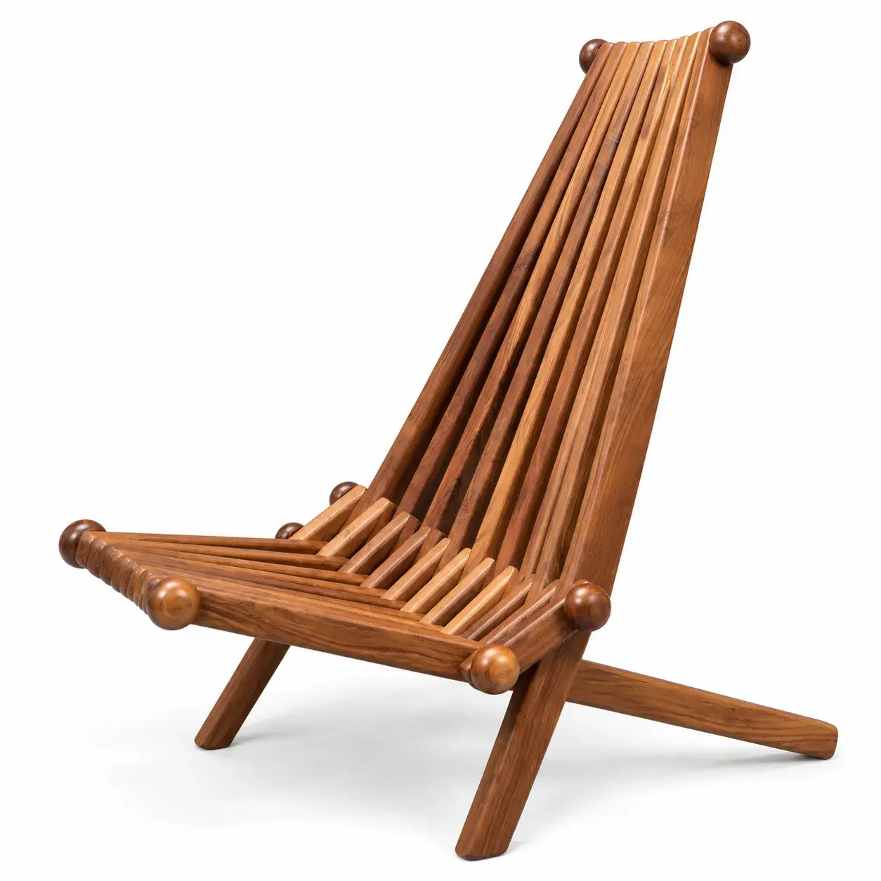 Bastien Folding Chair, slatted folding chair, full view