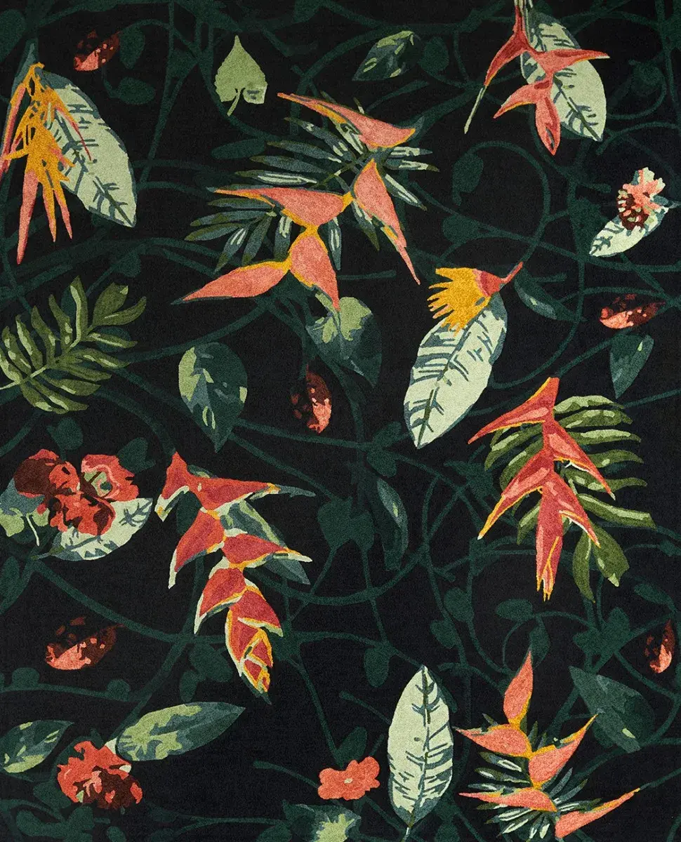 Beatrix Rug, hand-tufted floral pattern rug, full view