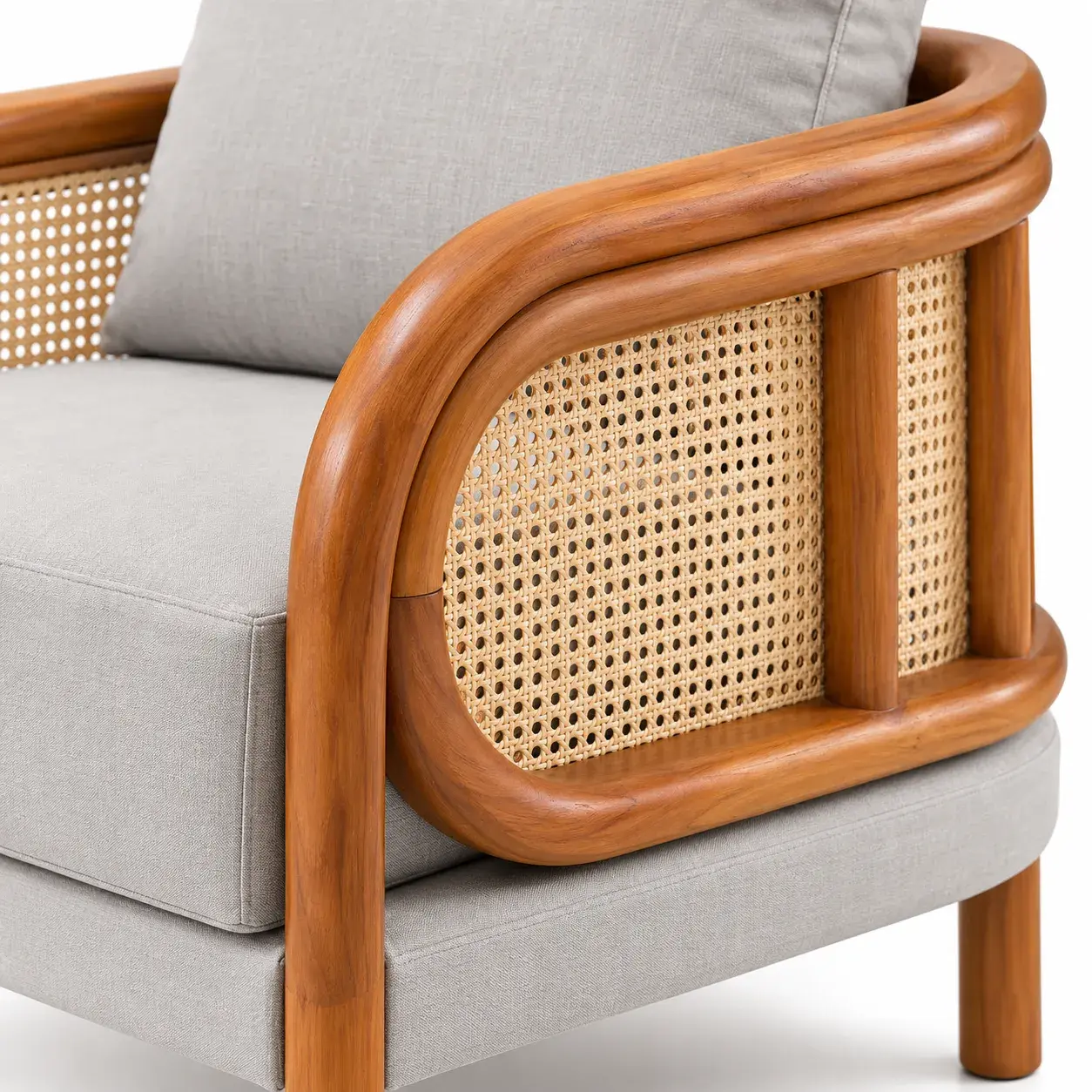 Close view of the Beaumont Sofa Set showing its texture and detail