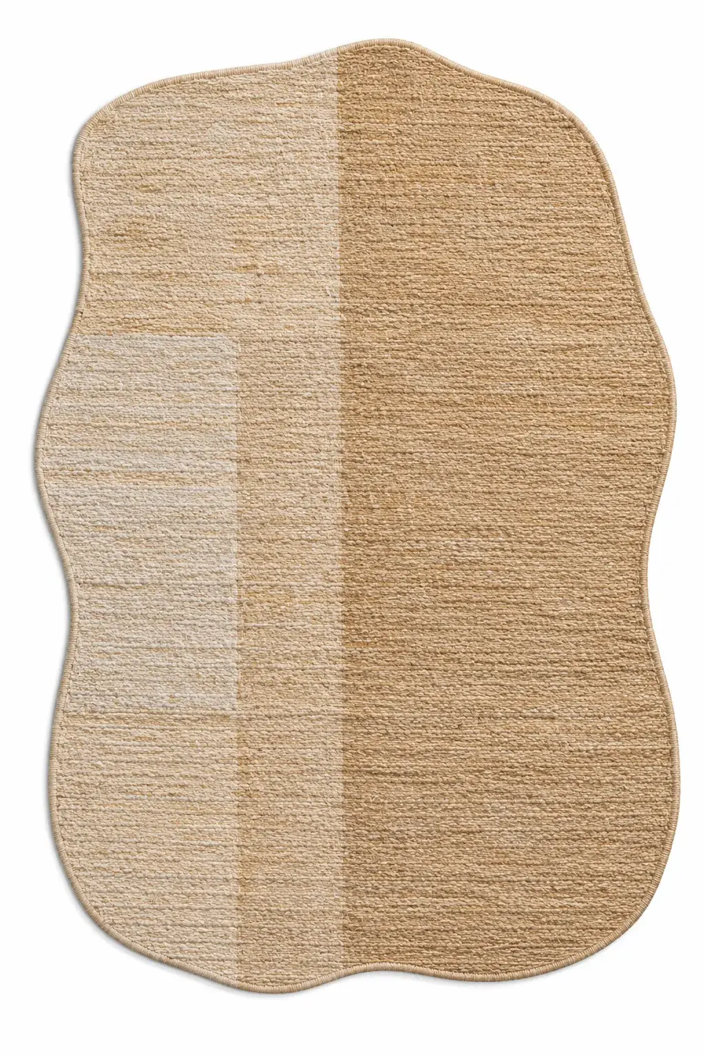 Close view of the Bellamy Rug in natural sand showing its texture and detail