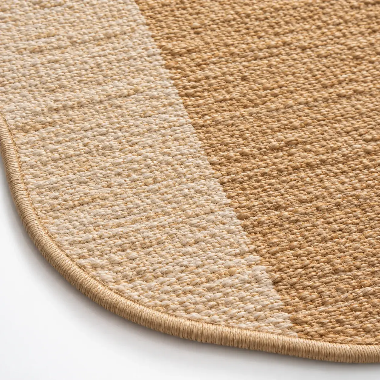 Bellamy Rug in natural sand styled in a room, digitally rendered