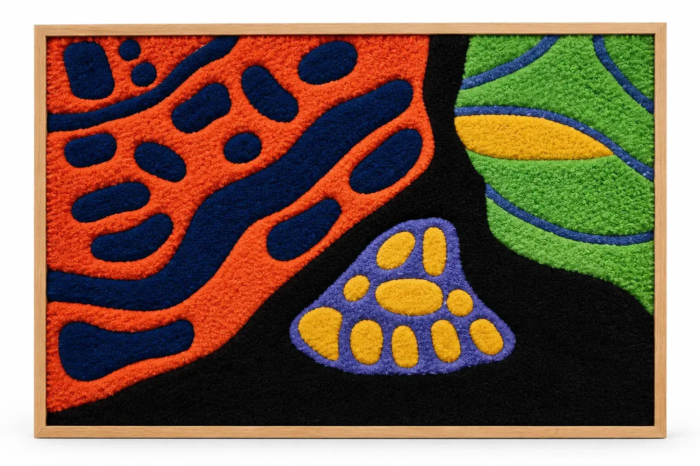 Burleigh Wall Hanging, red and navy abstract wall hanging, full view