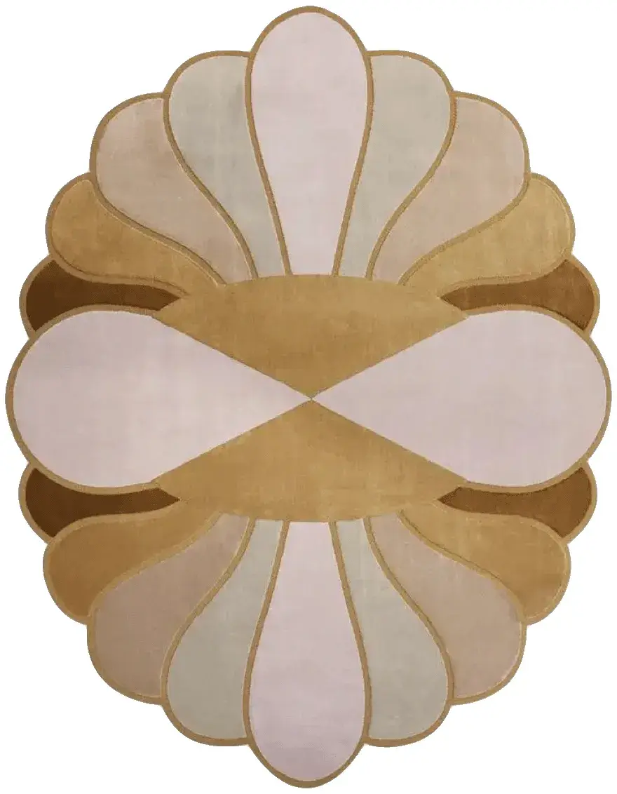 Cyrus Rug, hand-tufted shaped pattern rug, full view