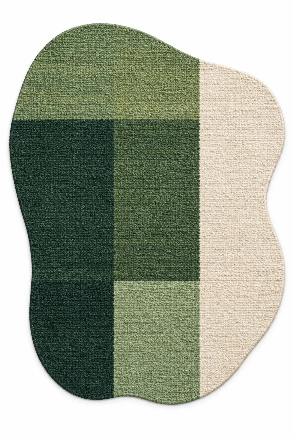 Dante Rug, jute shaped woven rug, full view