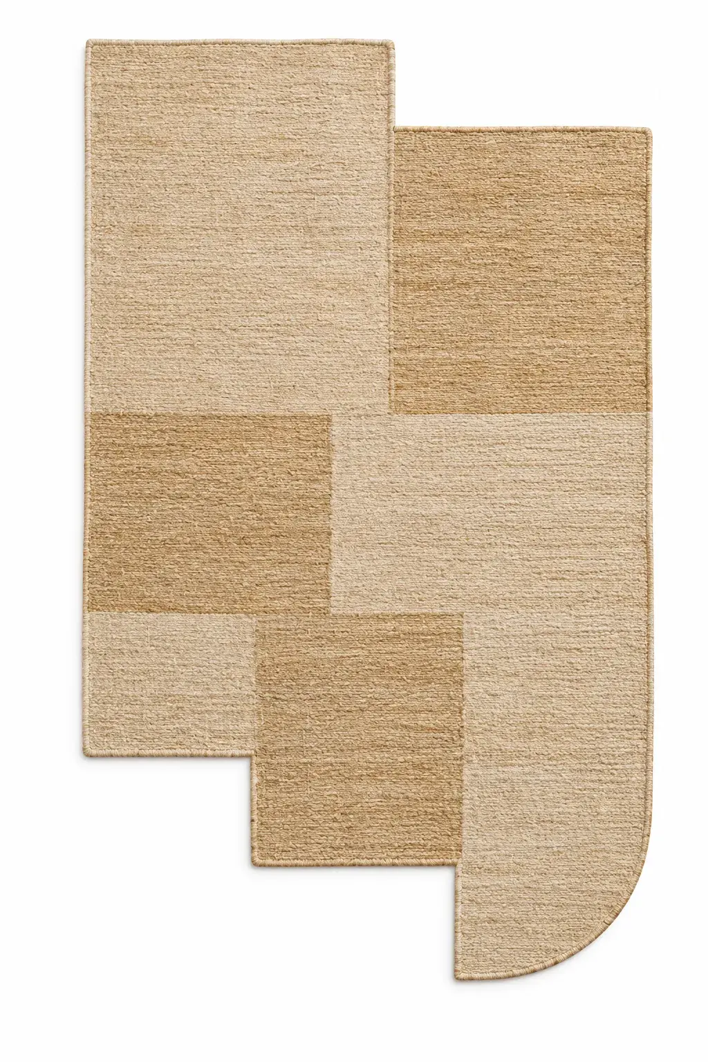 Dorothea Rug, jute shaped woven rug, full view