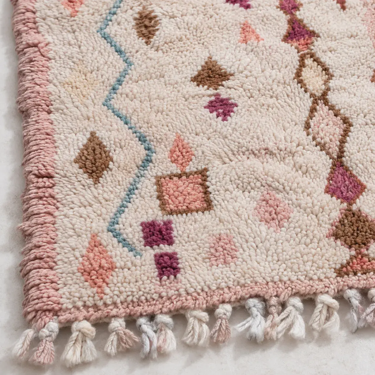 Close view of the Dunlin Rug showing its texture and detail