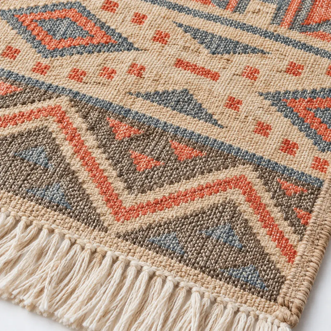 Close view of the Edith Rug showing its texture and detail