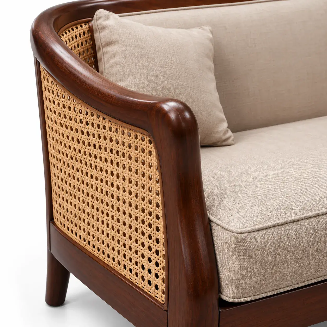 Close view of the Elodie Loveseat showing its texture and detail