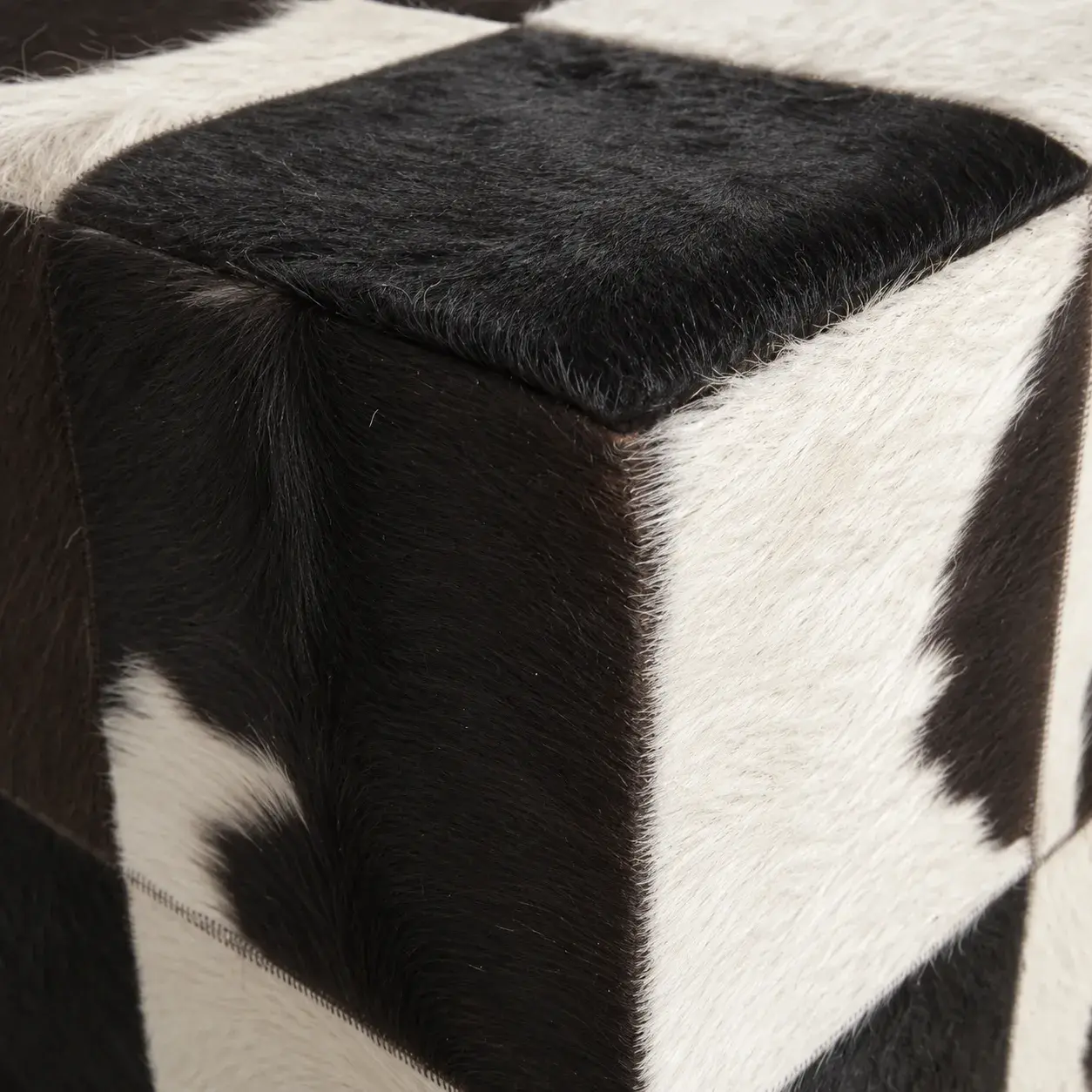 Close view of the Elsie Pouf showing its texture and detail