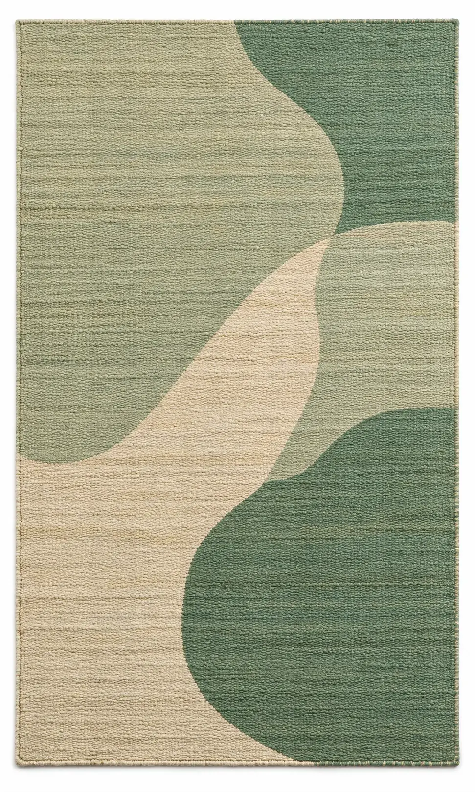 Elsie Rug, jute shaped woven rug, full view