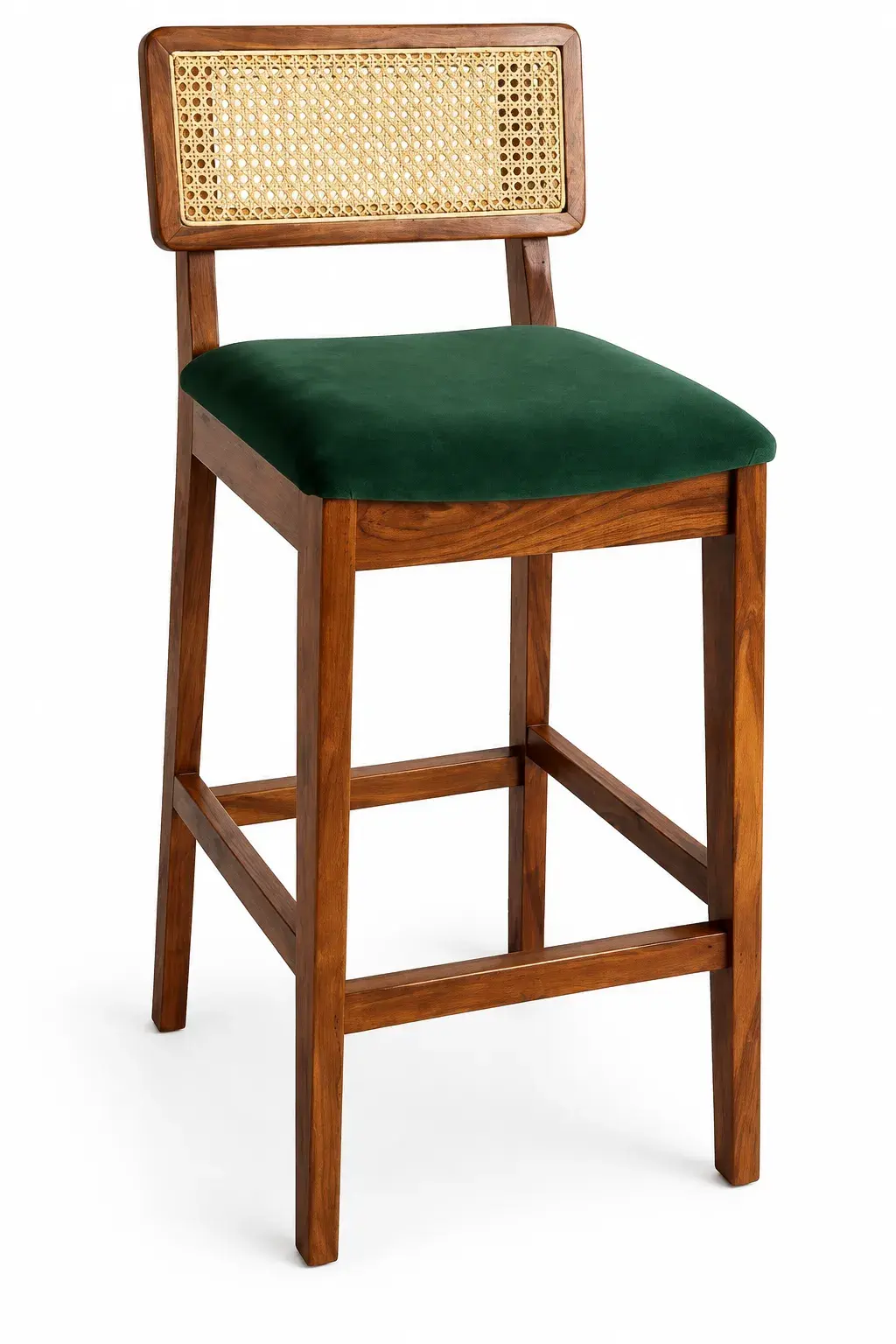 Fabian Bar Stool in green, green tall bar stool, full view