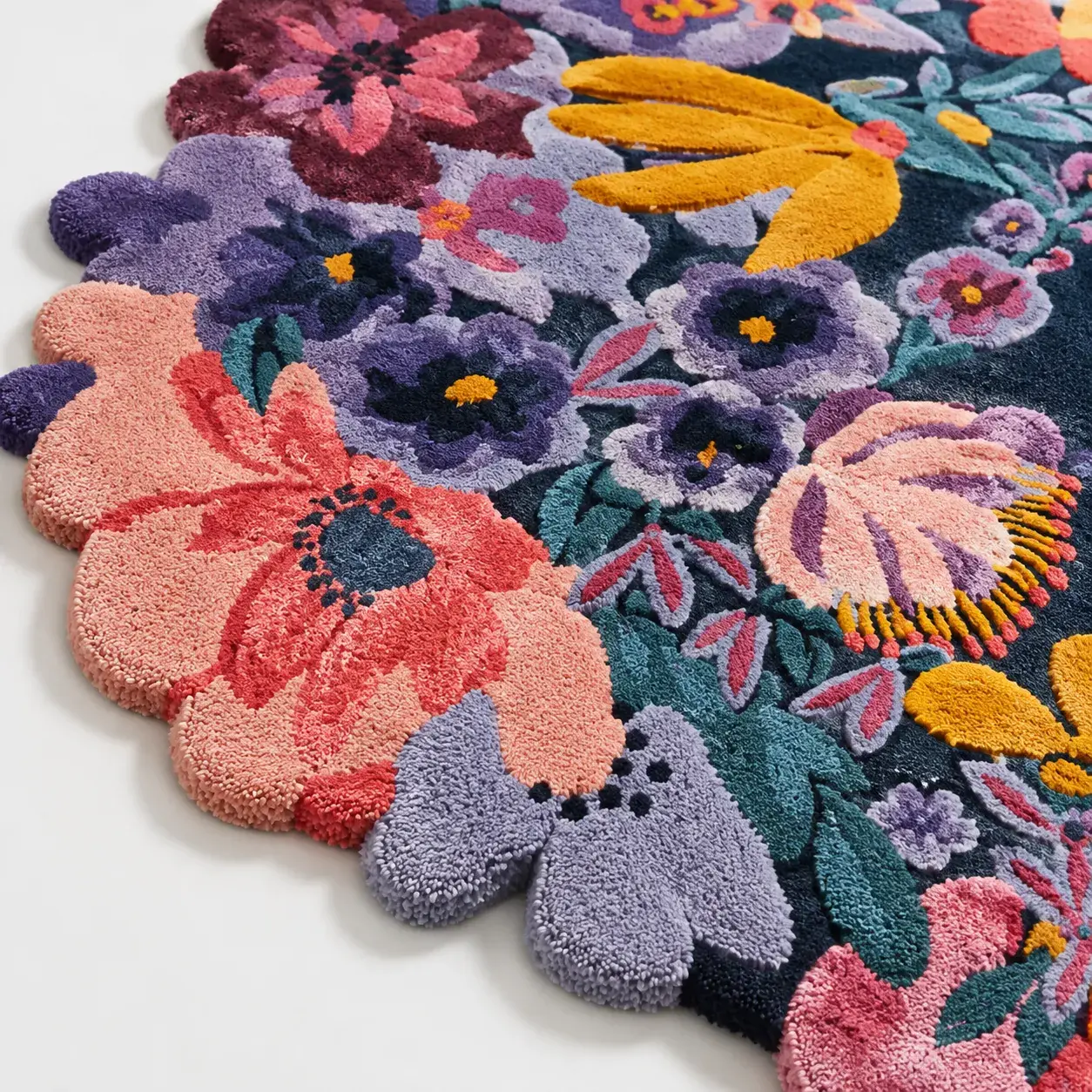 Close view of the Faye Rug showing its texture and detail