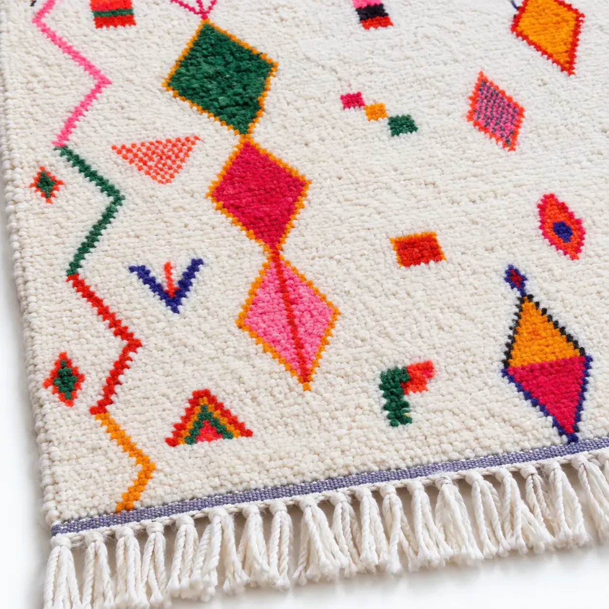Close view of the Fenwick Rug showing its texture and detail