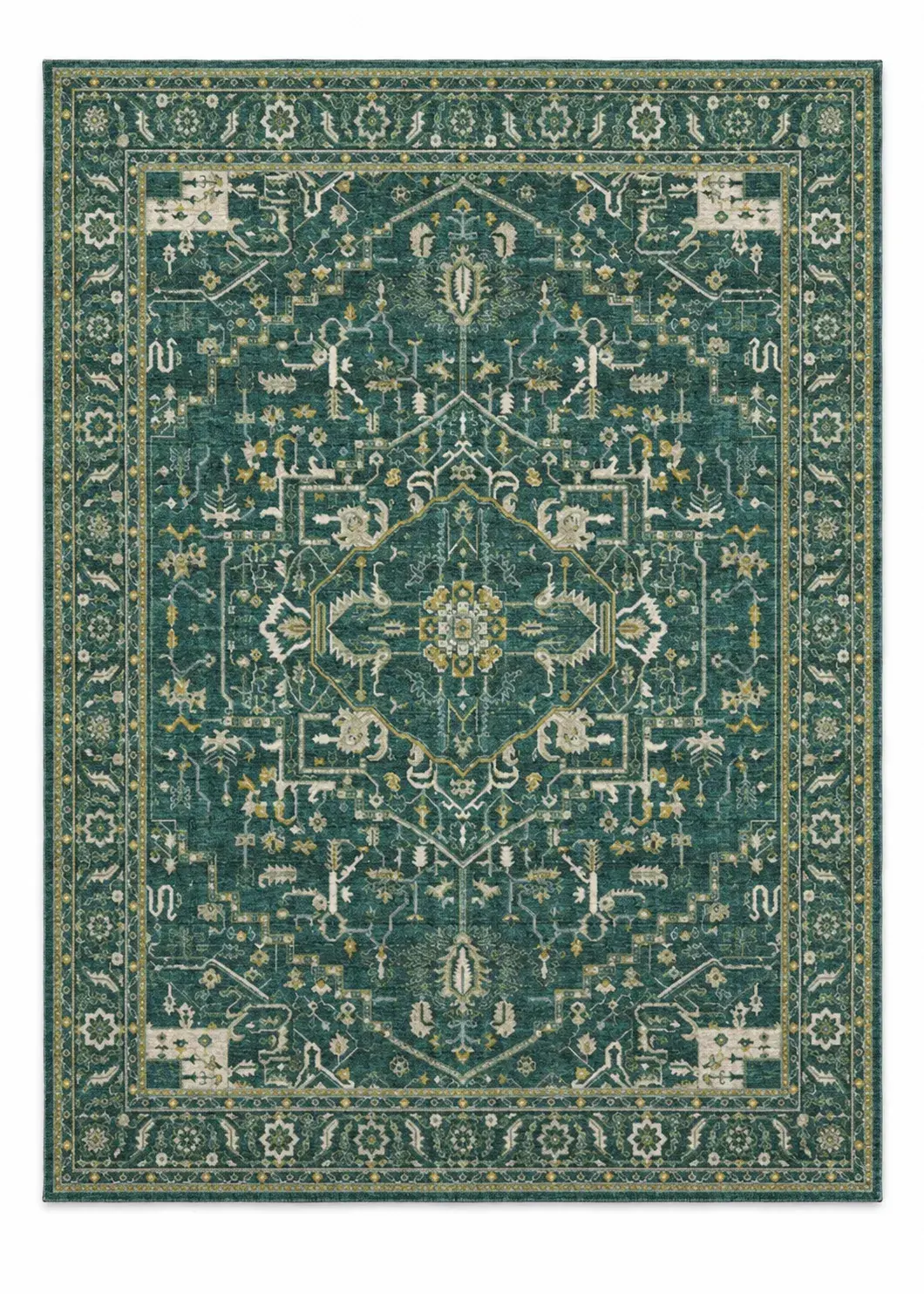 Fernanda Rug, hand-knotted vintage-style pattern rug, full view