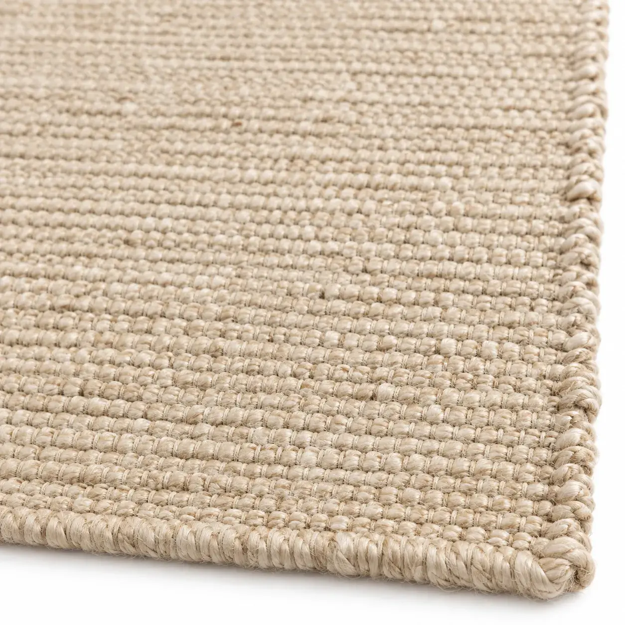 Close view of the Fjord Rug in bleach showing its texture and detail