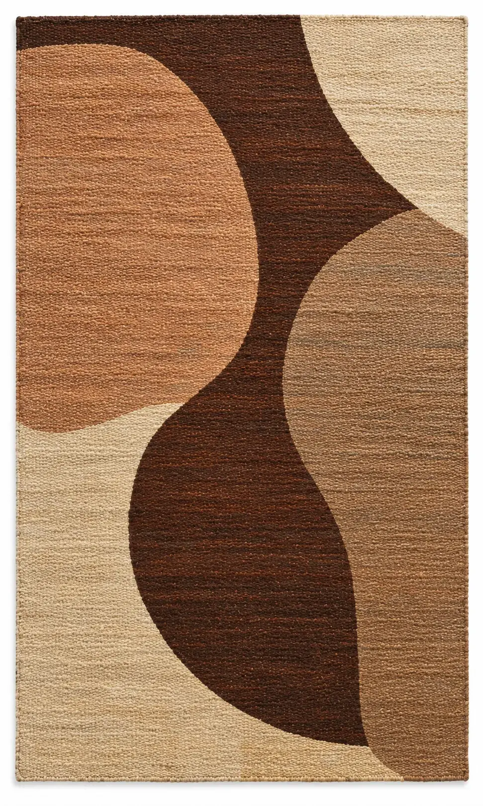 Ganymede Rug, jute shaped woven rug, full view