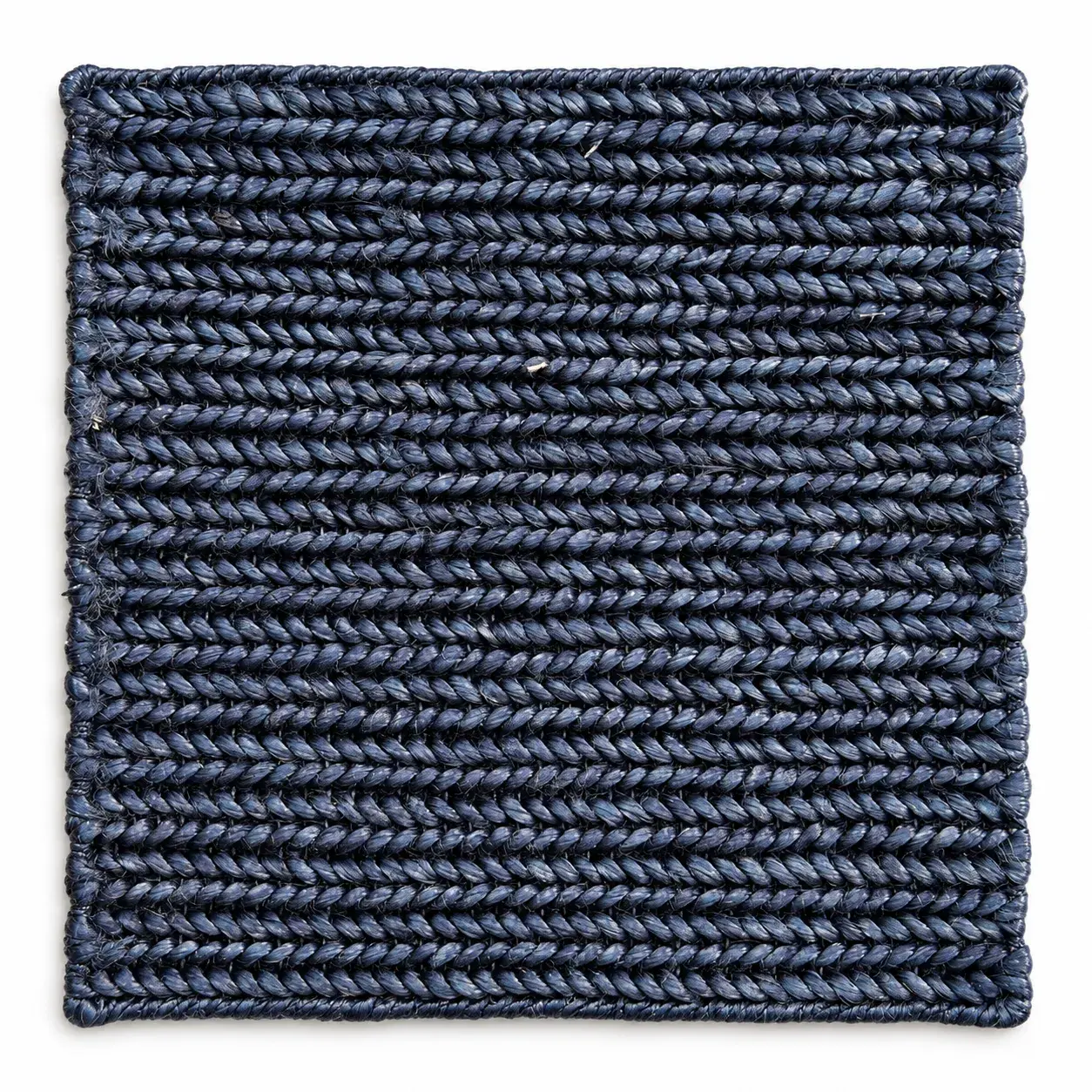 Genevieve Rug in blue, jute textured plain rug, full view