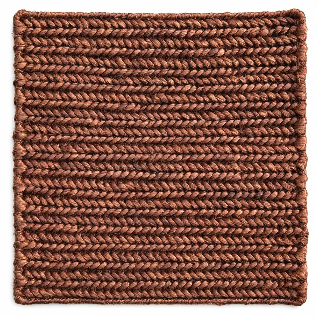 Genevieve Rug in rust, jute textured plain rug, full view