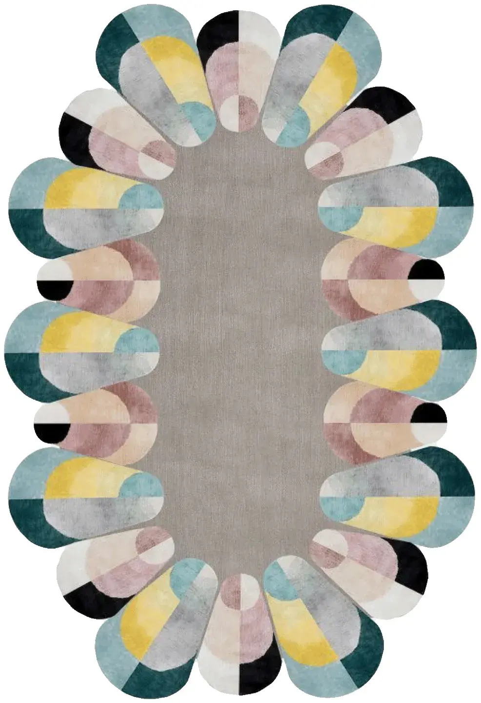 Gunnar Rug, hand-tufted shaped pattern rug, full view