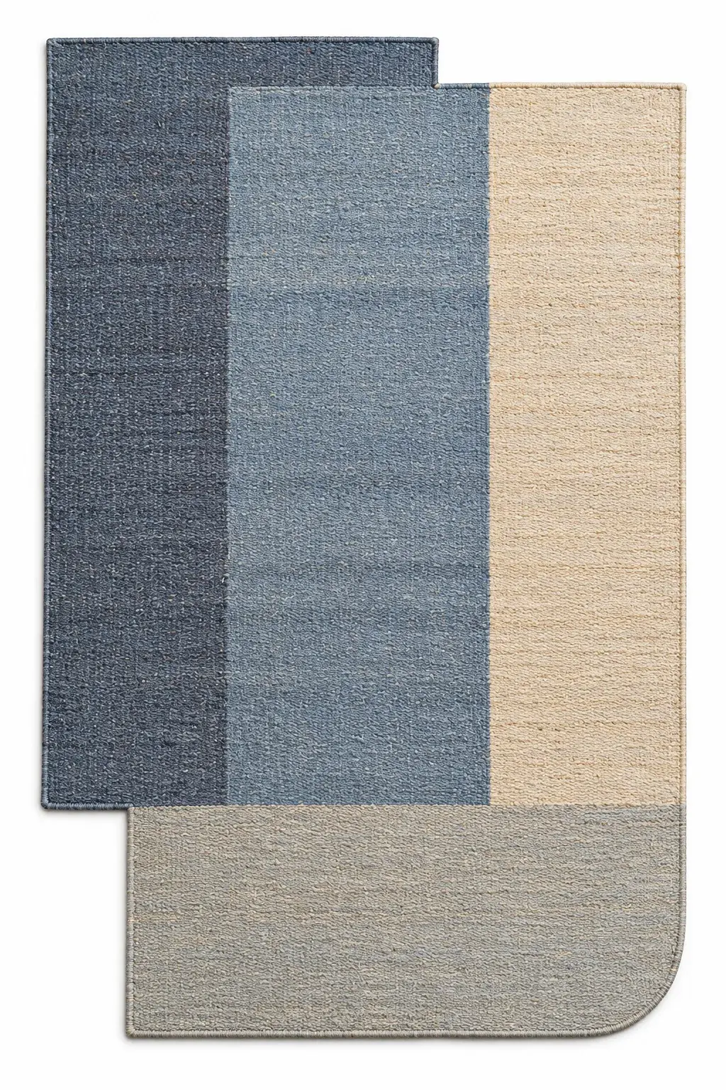 Hector Rug, jute shaped woven rug, full view