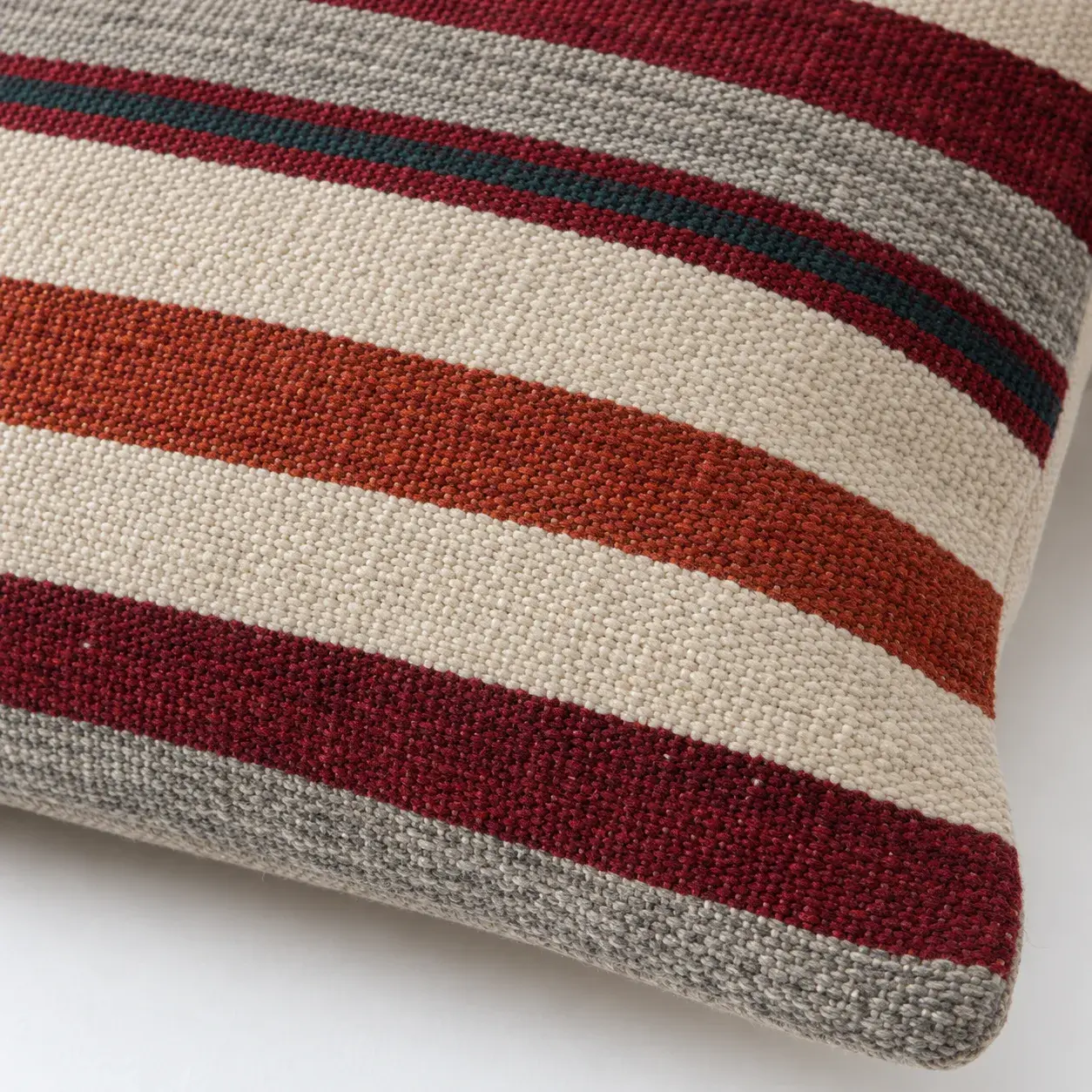 Close view of the Hollyhock Cushion Cover showing its texture and detail