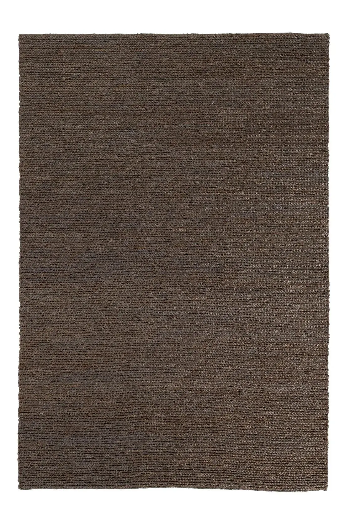 Horatio Rug in charcoal, jute textured plain-look rug, full view