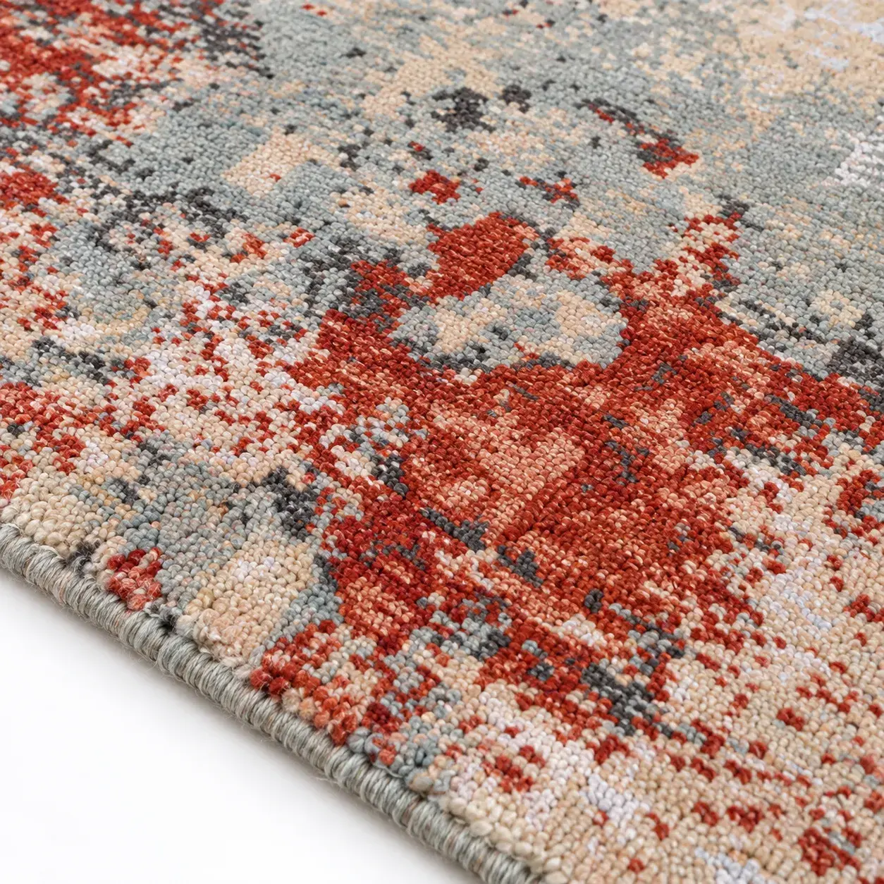 Close view of the Idris Rug showing its texture and detail