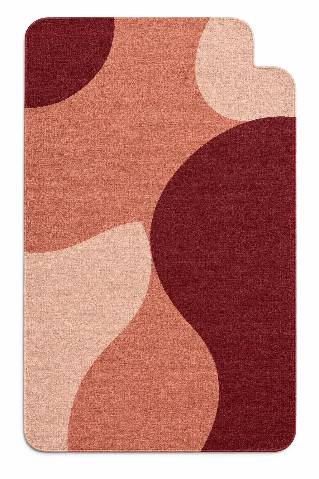 Iris Rug, jute shaped woven rug, full view