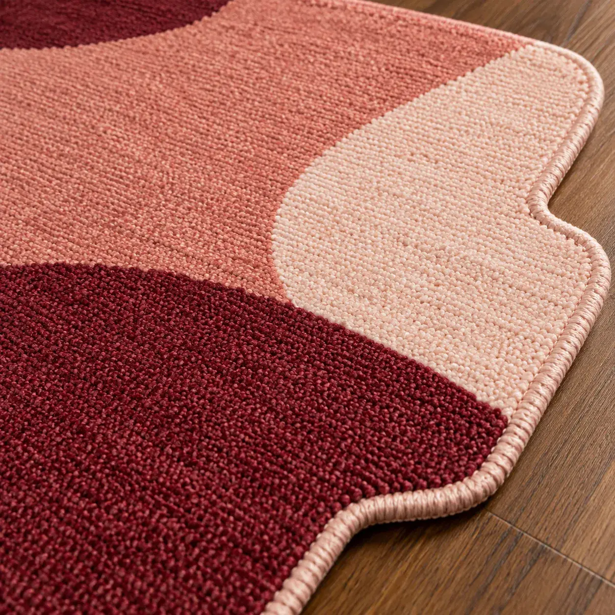 Close view of the Iris Rug showing its texture and detail