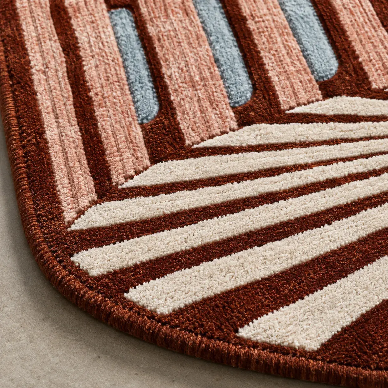 Close view of the Isolde Cloud Rug showing its texture and detail