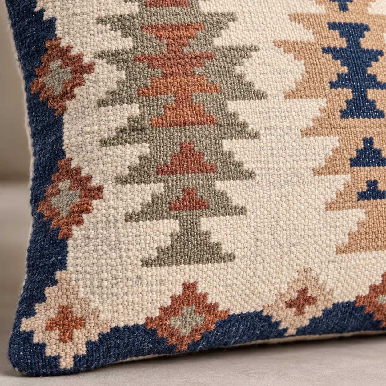 Close view of the Ivo Cushion Cover showing its texture and detail