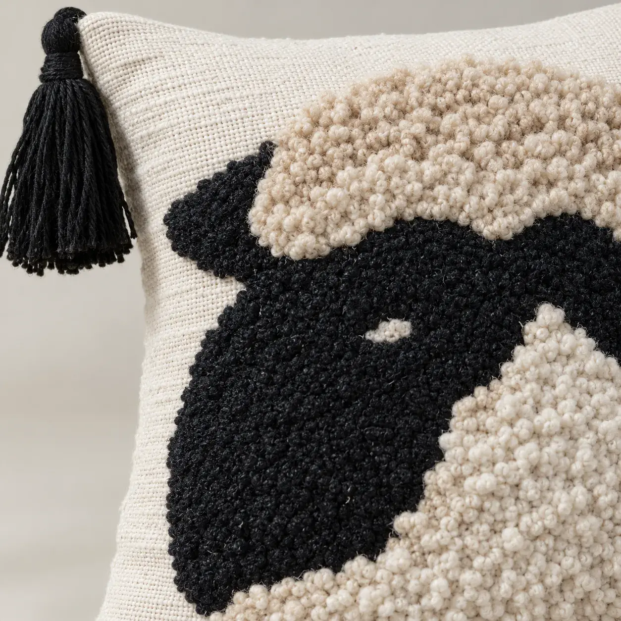 Close view of the Jasmine Cushion Cover showing its texture and detail