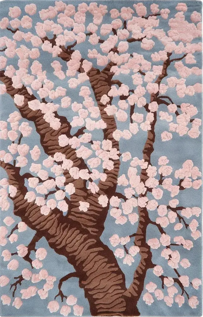 Julieta Rug, hand-tufted floral pattern rug, full view