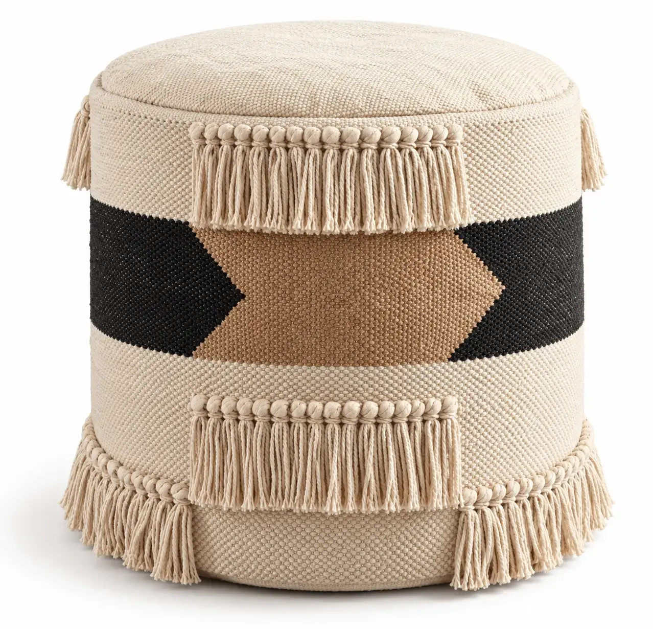 Kai Pouf, round pouf, full view