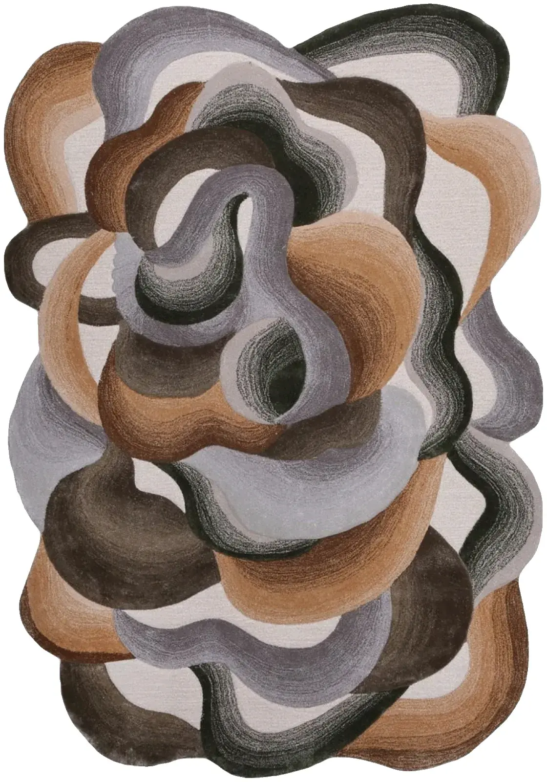 Kendal Rug, hand-tufted shaped pattern rug, full view