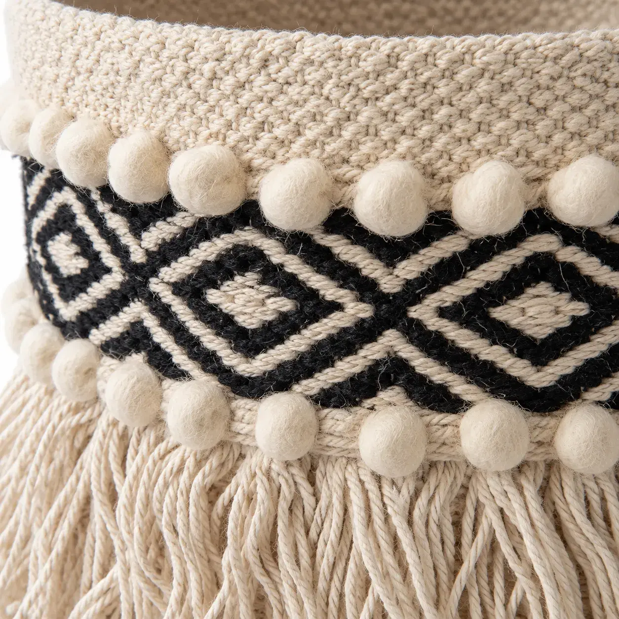 Close view of the Kira Basket showing its texture and detail