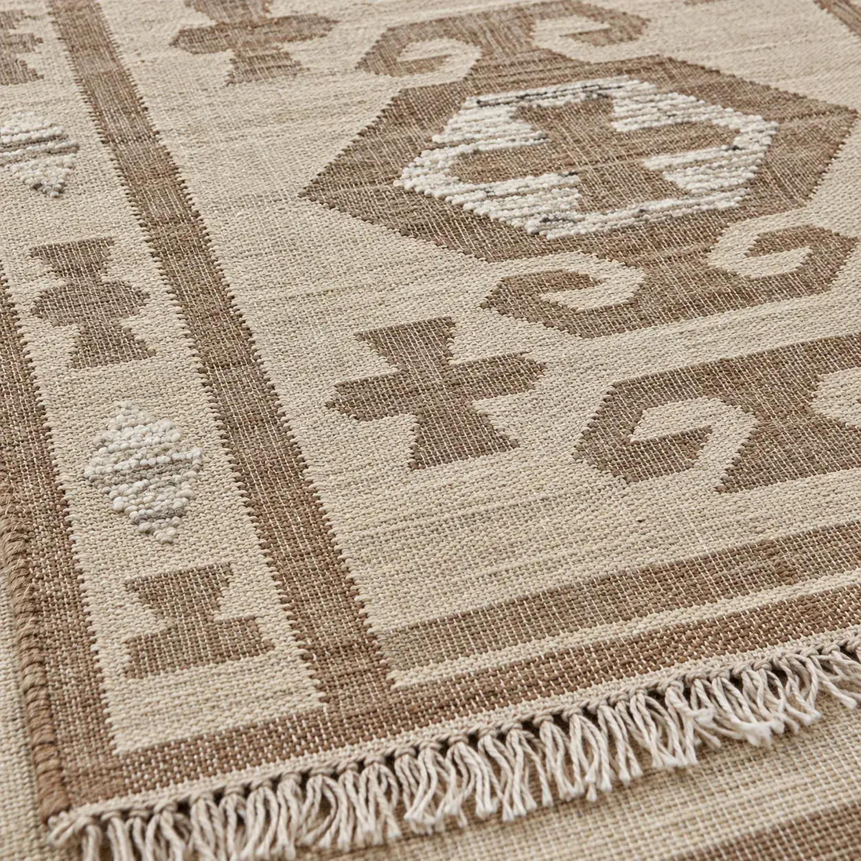 Close view of the Leontyne Rug showing its texture and detail