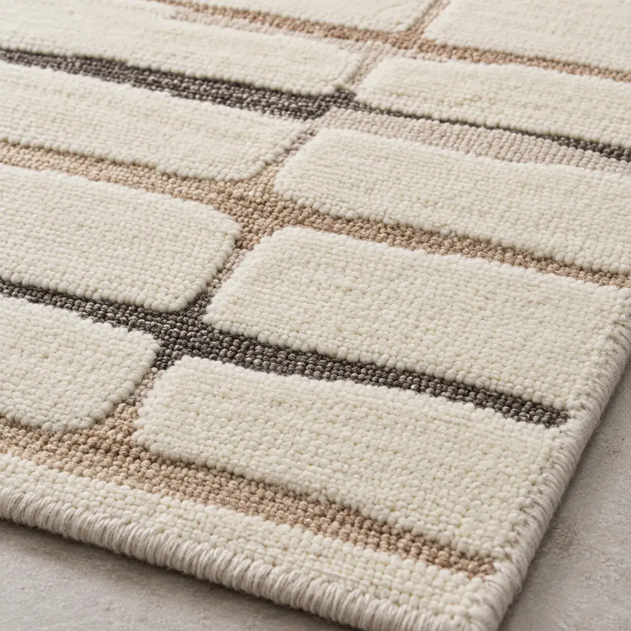 Close view of the Leopold Rug showing its texture and detail