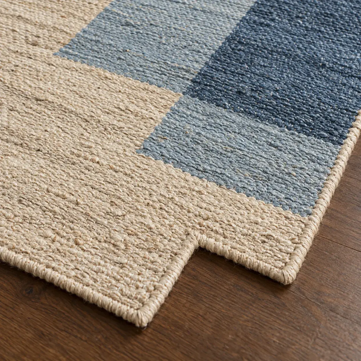 Close view of the Lucien Rug showing its texture and detail