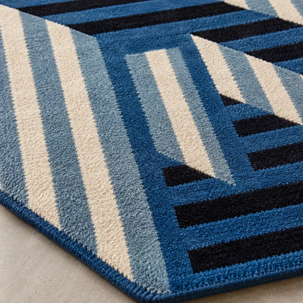 Close view of the Margaux Rug showing its texture and detail