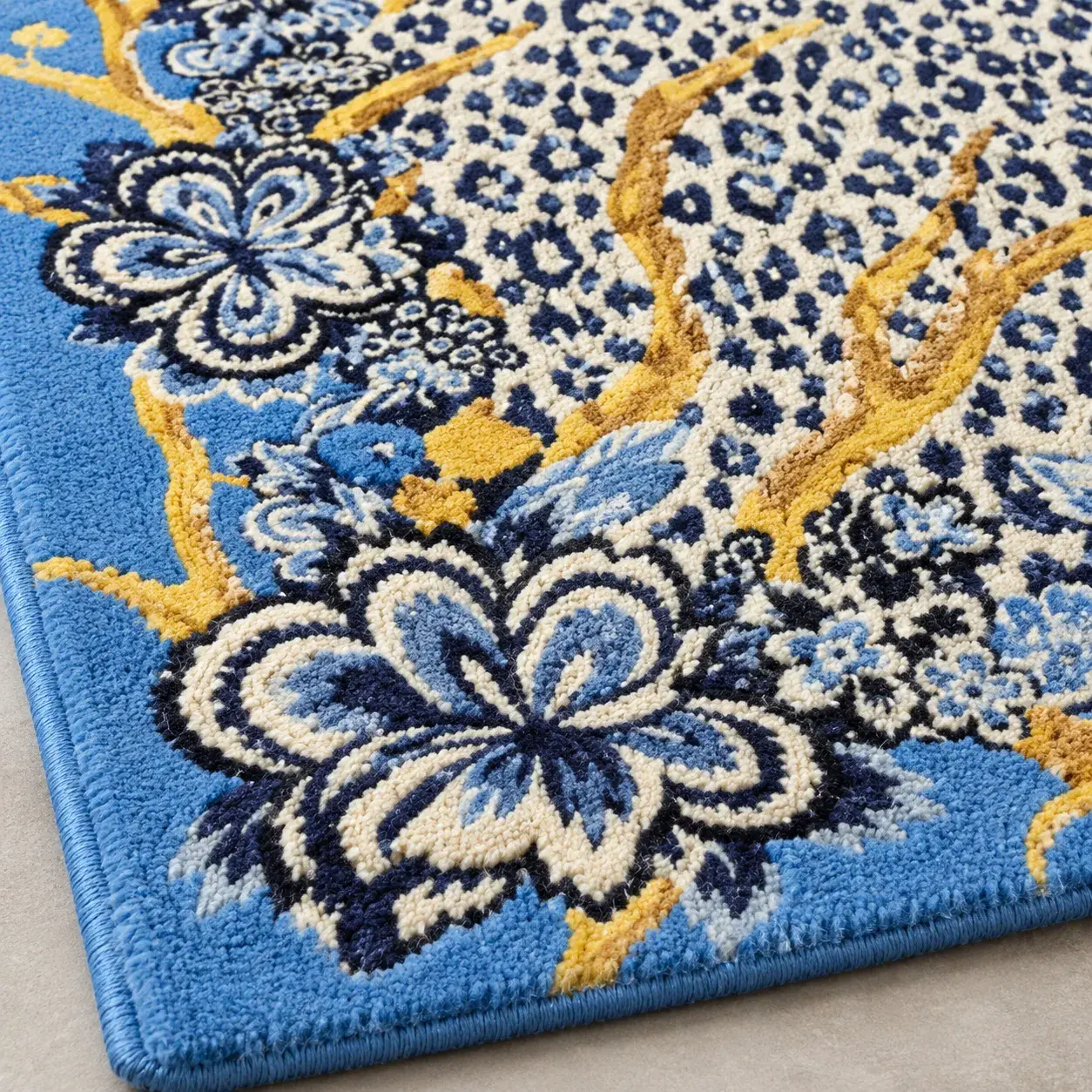 Close view of the Maximo Rug showing its texture and detail