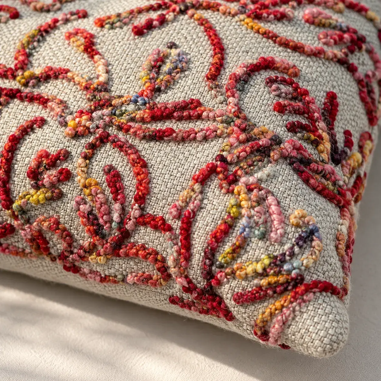 Close view of the Mira Cushion Cover showing its texture and detail