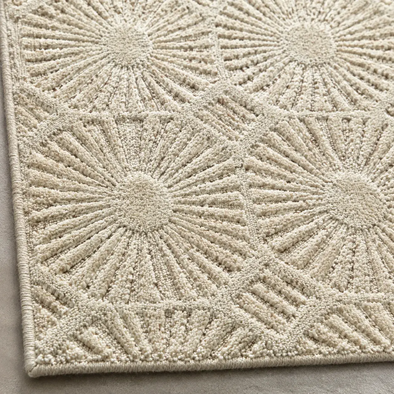 Close view of the Nadia Rug showing its texture and detail