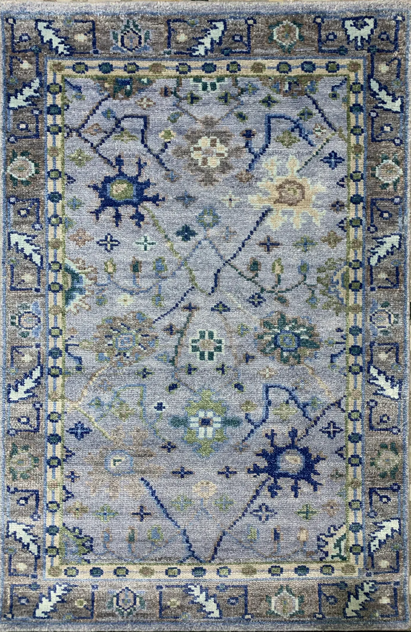 Nico Rug, hand-knotted vintage-style pattern rug, full view