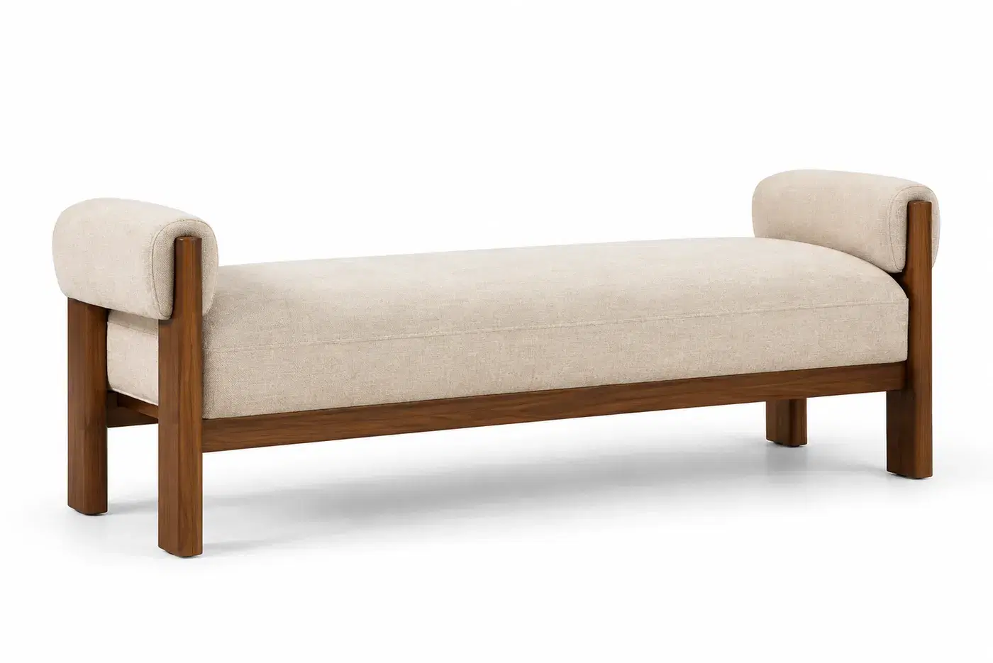 Odell Bench, slim seating bench, full view