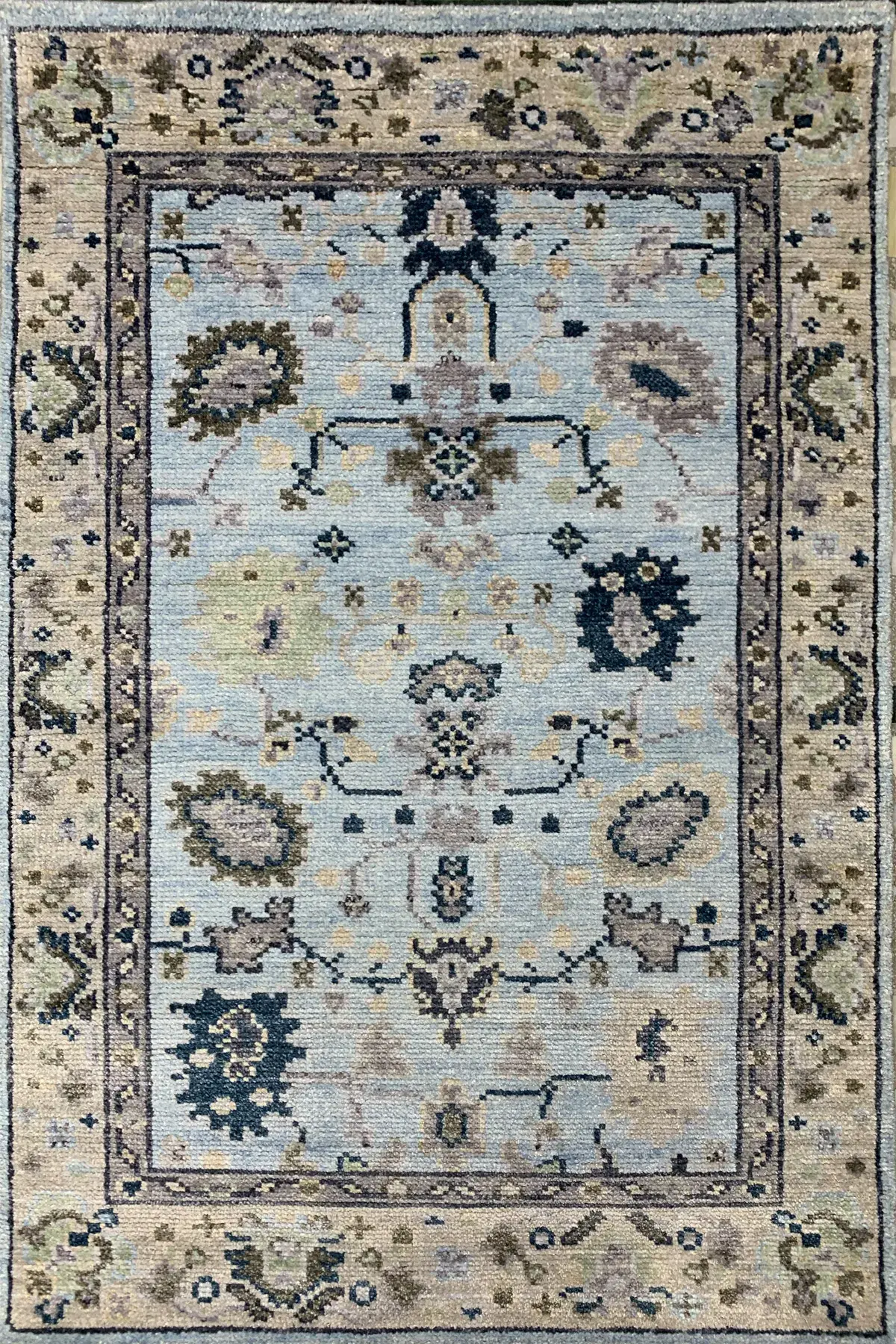 Odin Rug, hand-knotted vintage-style pattern rug, full view